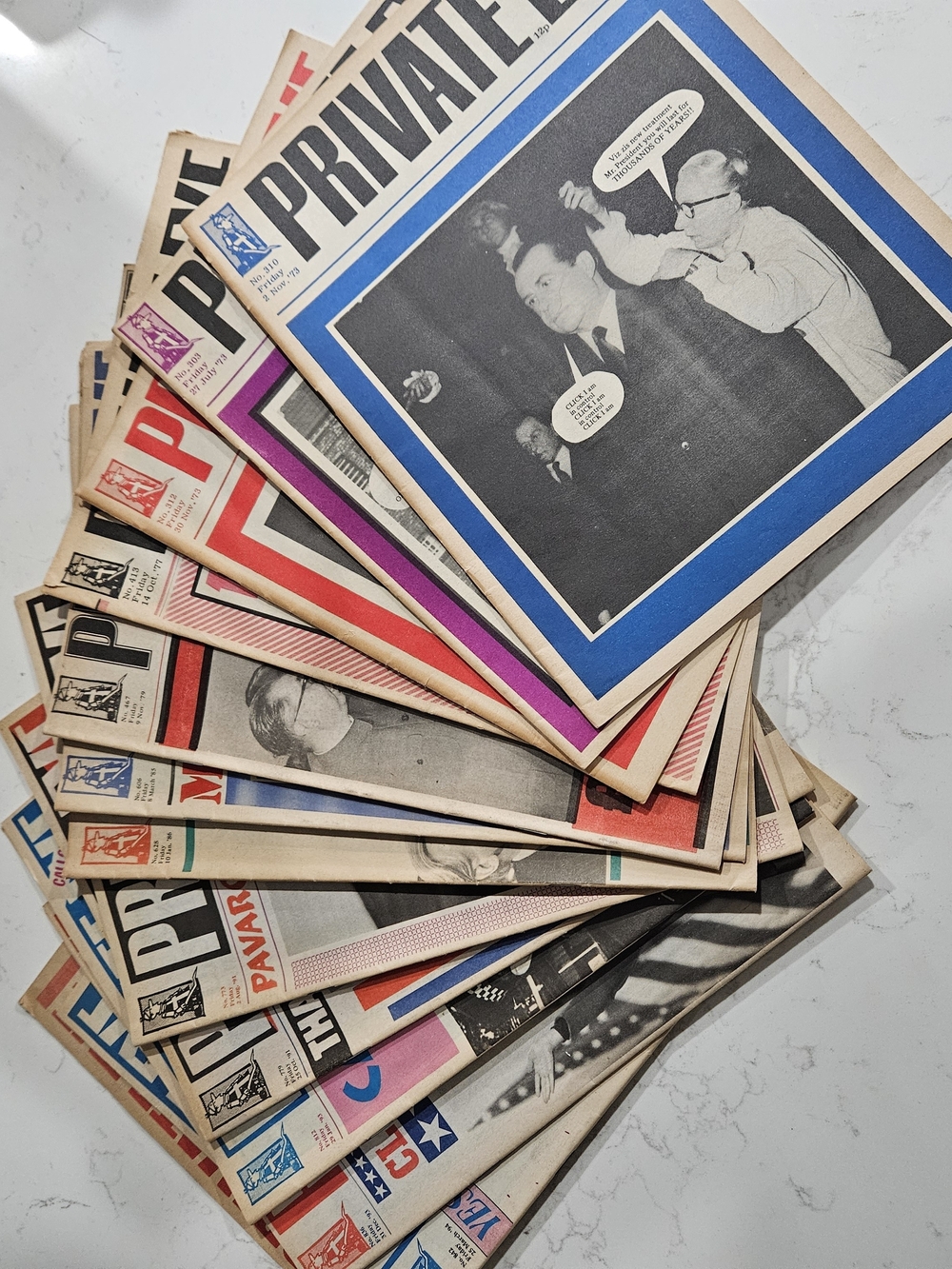 Magazine Vintage Cover Lot - Blue & Multicolor 13 Copies
